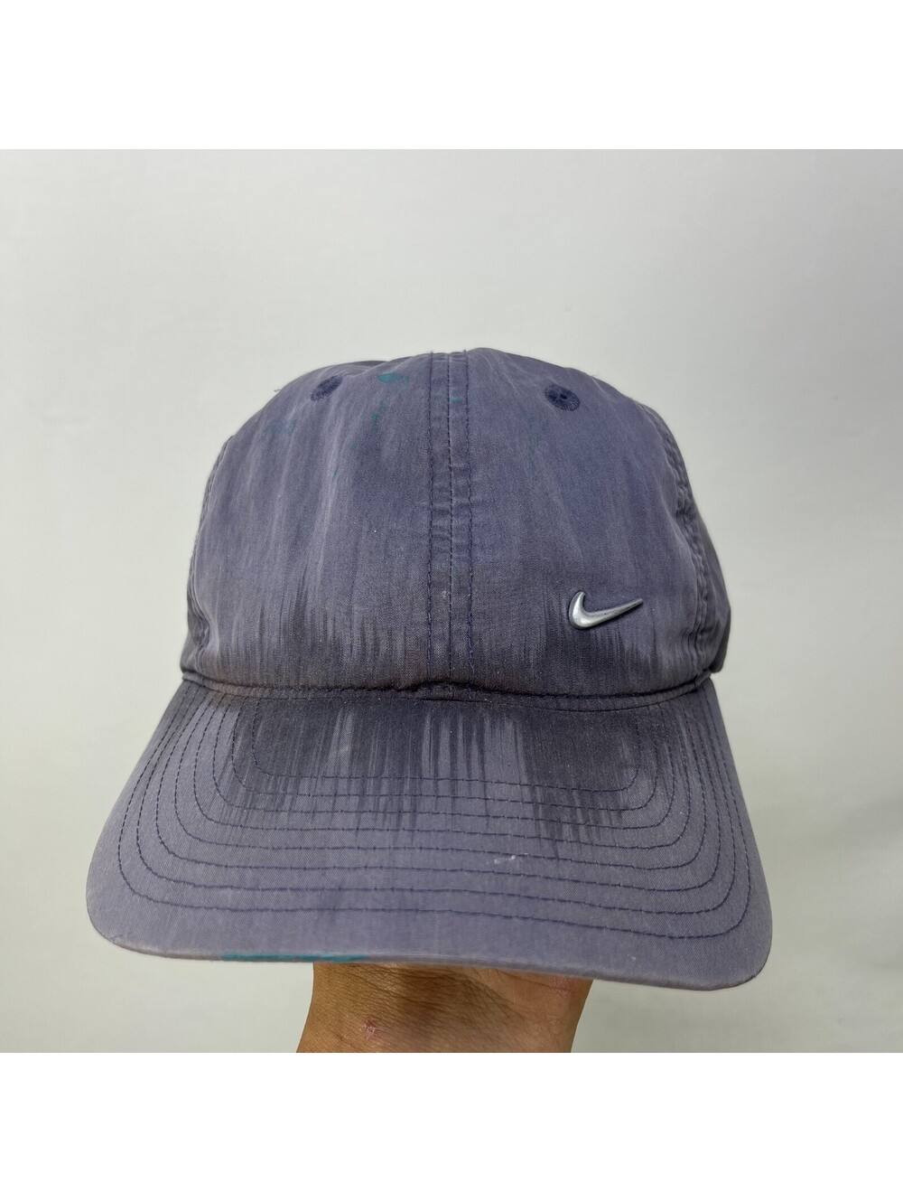 Vintage 90s Nike Swoosh Sun Faded Strapback Hat